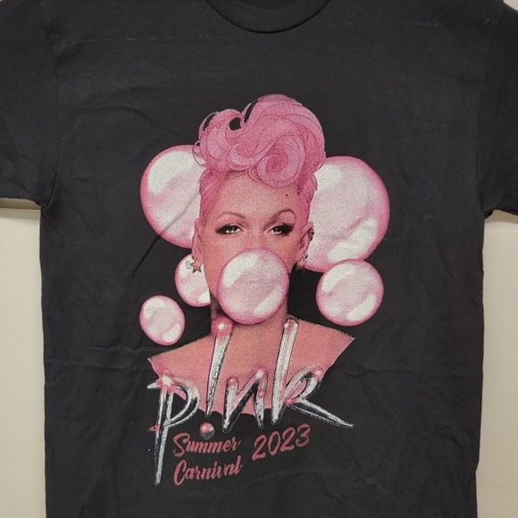 Pink 2023 Summer Carnival Concert Tour Shirt Black - Picture 1 of 2